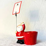 Uretti - Serpil 6713 - El Yapımı Yeni Yıl Noel Baba Saksı / Notluk - 10 / 12 cm