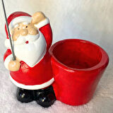 Uretti - Serpil 6713 - El Yapımı Yeni Yıl Noel Baba Saksı / Notluk - 10 / 12 cm