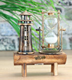 Kişiye Özel Hediyelik Yin Yang Kupa & Deniz Feneri Kum Saati Seti