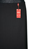 Hesna Kadın Lumina Kombin ve Biye Detaylı Astarlı Lastikli Siyah Etek
