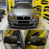 Sts Oto Aksesuar Bmw E60 2003-2010 Batman Yarasa Ayna Kapağı Piano Black Abs Plastik