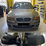 Sts Oto Aksesuar Bmw E60 2003-2010 Batman Yarasa Ayna Kapağı Piano Black Abs Plastik
