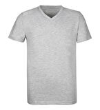Erkek Kısa Kol V Yaka Slimfit Likralı Düz Mody Tişört