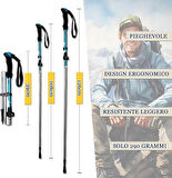 Monozone  Katlanabilir Yürüyüş Batonu Kayak Batonu Hafif  Alüminyum Trekking Tırmanma Baston Kamp