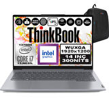 Lenovo Thinkbook 14 G6 Irl Intel Core I7 13700H 32GB Ddr5 512GB SSD 14" Wuxga 300NITS IPS Windows 11 Pro Taşınabilir Bilgisayar 21KG004NTRP09 + Zetta Çanta