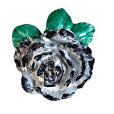 Uretti - Ayşe 7362 5422 El Yapımı Minik 2'li Pembe - Siyah Renk Gül Magnet - 6 x 7 cm