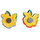 Uretti - Ayşe 7362 5422 El Yapımı Minik 2'li Pembe - Siyah Renk Gül Magnet - 6 x 7 cm