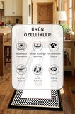 Süslü Kitchen Siyah Mutfak Tezgah Önü Yıkanabilir Dijital Baskılı Halı