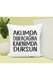 Karnımda Dursun Baskılı Kupa ve Yastık Hediyelik Set Arkadaşa Hediye