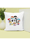 Bts Karakterler Baskılı Kupa ve Yastık Hediyelik Set Arkadaşa Hediye