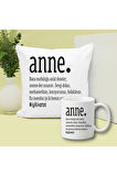 Anne Anlam Baskılı Kupa ve Yastık Hediyelik Set Hediye