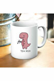 Tea Dinazor Tea Rex Baskılı Kupa ve Yastık Hediyelik Set Arkadaşa Hediye