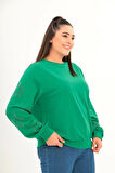Kolları Yıldız Taş Baskılı Sweatshirt