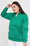 Gömlek Yaka Cepli Sweattshirt