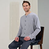 Over Sleep 1706 Erkek Süprem Uzun Kol Büyük Beden Pijama Takım
