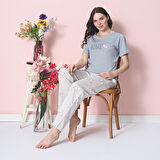 Over Sleep1852 Kadın Kısa Kol Modal Yazlık Pijama Takım