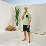 Kly 2008 Erkek O-Yaka Şortlu Kısa Kol Pijama Takım