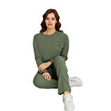 Rozalinda 3927 Kadın Kışlık O-Yaka Cepli Eşofman Takım