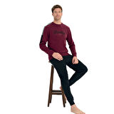 Over Sleep 2225 Erkek Kışlık Interlok Pijama Takım
