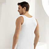 Şahinler E002 6'lı Paket Erkek %100 Pamuk Beyaz Atlet L