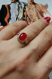 Modern Retro Altın Ruby Taşlı Yüzük