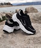 Dunlop 2323 Siyah-Beyaz Renk Fuspetli Kalın Taban Spor Ayakkabı