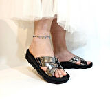 Pierre Cardin 7485 Platin Rugan Kadın Terlik