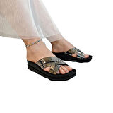 Pierre Cardin 7485 Platin Rugan Kadın Terlik