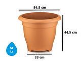 Omnipazar SO-VHS8 Dekoratif Vaha Saksı İç ve Dış Mekan 54 Litre No 8