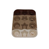 12 Bölmeli Silikon Kek Kalıbı Isıya Dayanıklı Kek Kapsülü Yapışmaz Donut Tart Kek Muffin Ekler Kalıbı 30-23 cm
