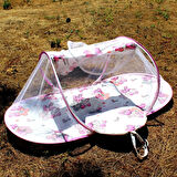 Katlanabilir Pembe Bebek Cibinlik Tül Sineklik Haşere Koruyucu Portatif Bebek Gölgelik Çadırı