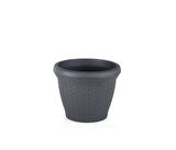 Omnipazar SO-HS02 Plastik Hasır Desenli Dekoratif Saksı 6 Litre No 2