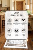 Ayça Vizon Beyaz Modern Mutfak Halısı Yıkanabilir Kaymaz Su İtici