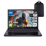 Acer Nitro ANV15-51 I9-13900H 32-GBDDR5 1 TBSSD RTX 4060 (8GB-75W) 15.6" FHD 165Hz Windows 11 Home + HMF Sırt Çantası NH.QQEEY.007HMF32