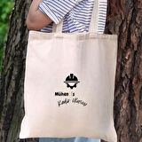 Kişiye Özel Mühendis Tasarımlı Bez Çanta – İsim Yazılabilir Hediyelik Omuz Çantası