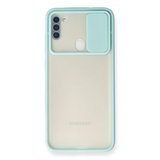 Samsung Galaxy A11 Kılıf Palm Buzlu Kamera Sürgülü Silikon - Turkuaz