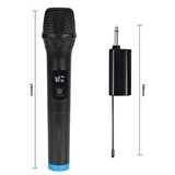 TechTic V-102 Vhf Kablosuz Mikrofon Profosyonel Cami Okul Otobüs Sunum Düğün Alıcılı El Mikrofonu Karaoke Digital Ekran