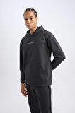 DeFactoFit Standart Fit Kapüşonlu Arma Baskılı Kanguru Cepli Skuba Dalgıç Kumaş Sporcu Sweatshirt D1892AX24AUAR231