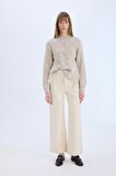 Wide Leg Yüksek Bel Geniş Bol Paça Cepli Basic Düz Fitilli Kadife Pantolon