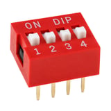 PCB Tip 4'Lü Kırmızı DIP Switch 2.54Mm Pin Aralıklı Devre Anahtarı