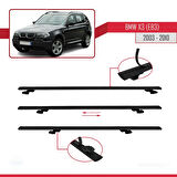 BMW X3 (E83) 2003-2010 Arası ile Uyumlu BASIC Model Ara Atkı Tavan Barı Siyah 2 Adet