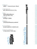 C17 Yapay Zeka Destekli Hareketli Tripod Çubuğu Gimbal Akıllı Takip Özellikli 1.63CM
