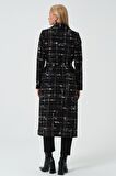 Dress Cabinet Kadın Siyah Kuşaklı Tüvit Kaban
