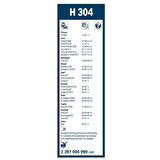 Citroen C4 Bosch Arka Silecek 30cm 2005-2010 Rear H304