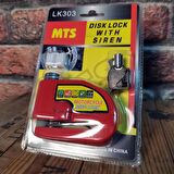 MTS ALARMLI MOTOSİKLET DİSK KİLİDİ KIRMIZI