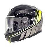 MTS PROHELMET ÇENE AÇILIR SİYAH SARI MOTOSİKLET KASK