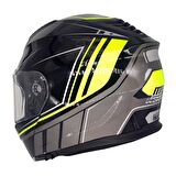 MTS PROHELMET ÇENE AÇILIR SİYAH SARI MOTOSİKLET KASK