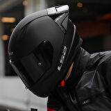 LS2 RAPID 2 R MAT SİYAH MOTOSİKLET KASKI SİYAH VE ŞEFFAF VİZÖR + SPOİLER