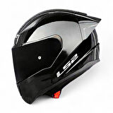 LS2 RAPID 2 R PARLAK SİYAH MOTOSİKLET KASKI SİYAH VE ŞEFFAF VİZÖR + SPOİLER