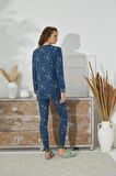 Kadın Uzun Kol Lacivert Pijama Takımı C1T5N1O58